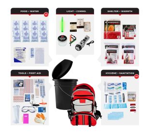 3 Person Comfort Survival Kit, Bucket and Lid