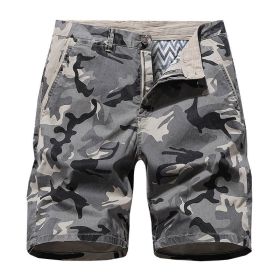 Men's Camouflage Cotton Shorts (Color: Gray, size: 30)
