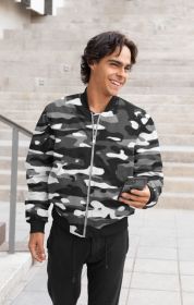 Snow Camouflage Pattern Plakat Bomber Jacket (size: XX-Large)