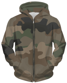Camouflage Seamless UNISEX ZIP HOODIE (size: 3X-Large)