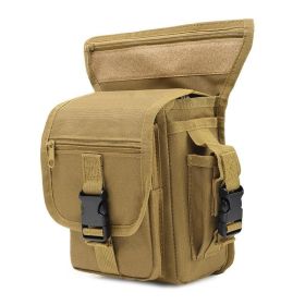 Multifunctional bag riding motorcycle satchel outdoor waterproof sports fanny pack men's large-capacity tactical strap bag (Color: yellow-brown)