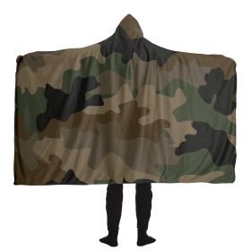 Camouflage Seamless Hooded Blanket (Type: Premium Sherpa, size: Youth)