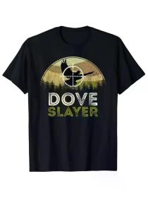 180 grams solid color single-sided printed round neck T-shirt camouflage vintage sunset pigeon hunter pigeon hunting men's T-shirt (Color: Black, size: L)